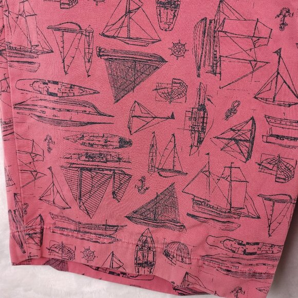 Polo Ralph Lauren Shorts Mens Size 42 Pink Sailboat Nautical AOP Print Chino - Picture 6 of 16